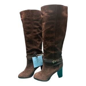 ANTONIO MELANI, Larcin, Chocolate Suede Heeled Boots